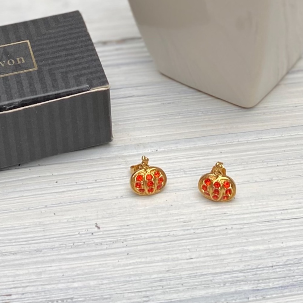 VTG Avon PUMPKIN Earrings - Picture 9 of 14